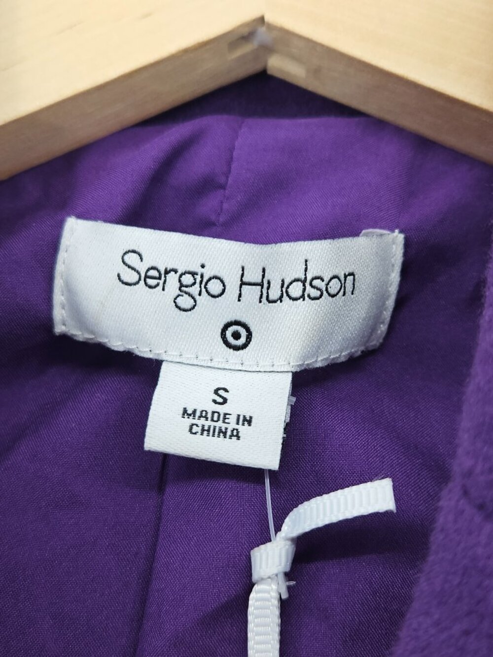 Sergio Hudson Target Long Coat Trench Coat Purple Women's Size S NEW Mob Wife - Picture 11 of 15